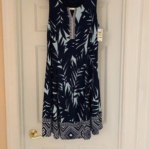 JM Collection sleeveless Blue/Multi Dress -Medium